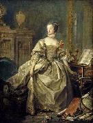 Francois Boucher Madame de Pompadour, la main sur le clavier du clavecin (1721-1764) oil painting reproduction